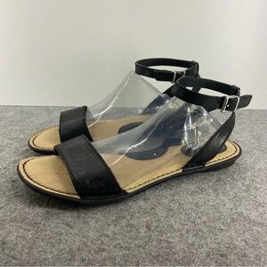 B.O.C by Born Women's Macedonia Fat Leather Sandals in Black Size 8